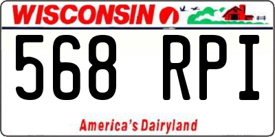 WI license plate 568RPI