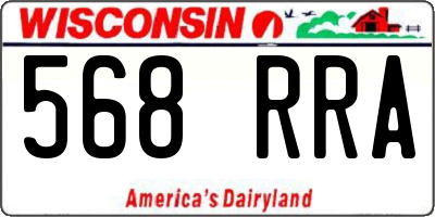WI license plate 568RRA
