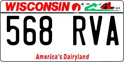 WI license plate 568RVA