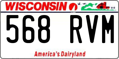 WI license plate 568RVM