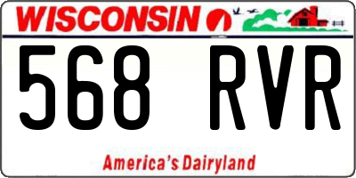 WI license plate 568RVR
