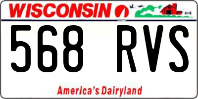 WI license plate 568RVS