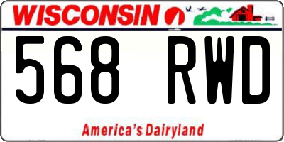 WI license plate 568RWD