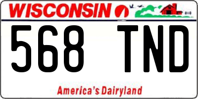 WI license plate 568TND