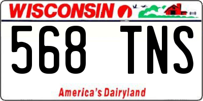 WI license plate 568TNS