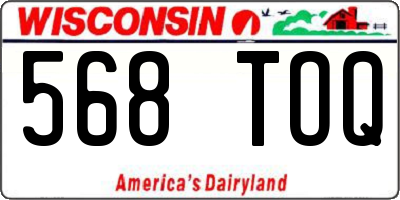 WI license plate 568TOQ