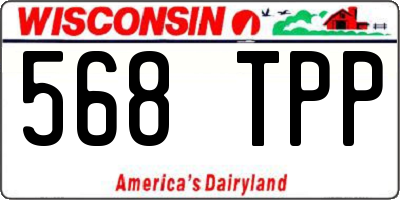 WI license plate 568TPP