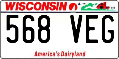 WI license plate 568VEG