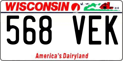 WI license plate 568VEK