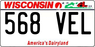 WI license plate 568VEL