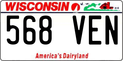 WI license plate 568VEN
