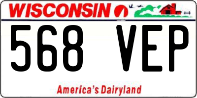 WI license plate 568VEP