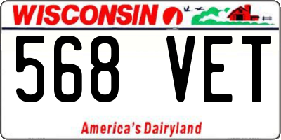 WI license plate 568VET