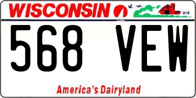 WI license plate 568VEW