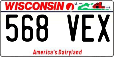 WI license plate 568VEX