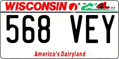 WI license plate 568VEY