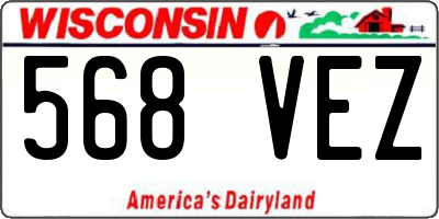 WI license plate 568VEZ