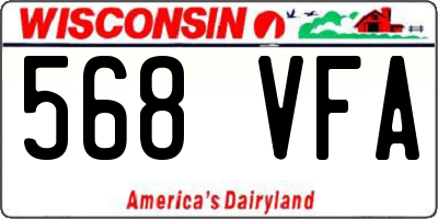 WI license plate 568VFA