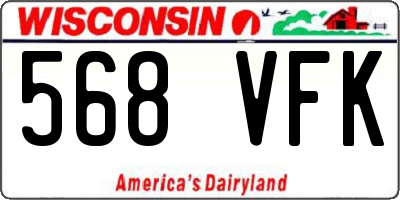 WI license plate 568VFK