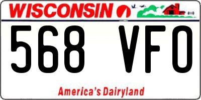 WI license plate 568VFO