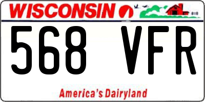 WI license plate 568VFR