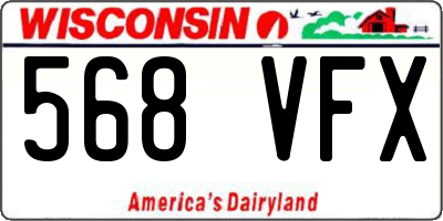 WI license plate 568VFX