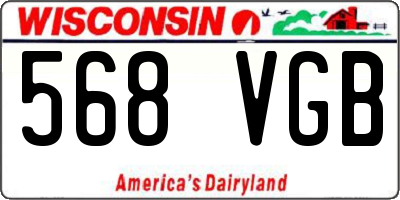 WI license plate 568VGB