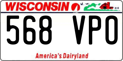 WI license plate 568VPO