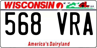 WI license plate 568VRA