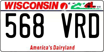 WI license plate 568VRD