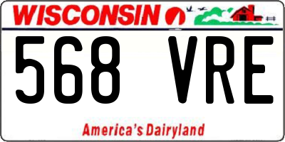 WI license plate 568VRE
