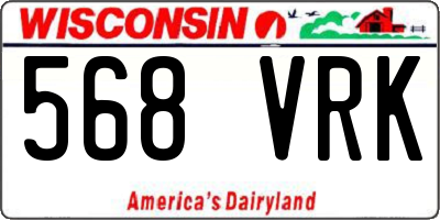 WI license plate 568VRK