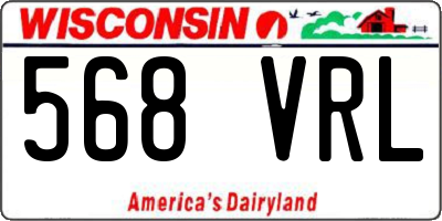 WI license plate 568VRL