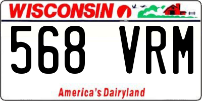 WI license plate 568VRM