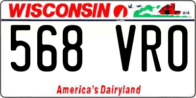 WI license plate 568VRO