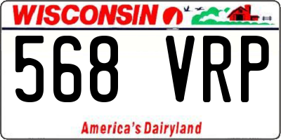 WI license plate 568VRP