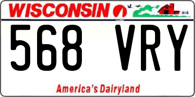 WI license plate 568VRY