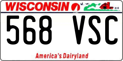 WI license plate 568VSC