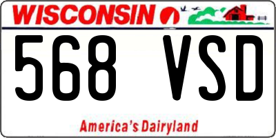 WI license plate 568VSD