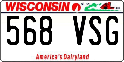 WI license plate 568VSG