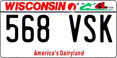 WI license plate 568VSK
