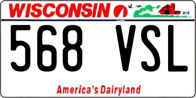 WI license plate 568VSL