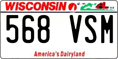 WI license plate 568VSM