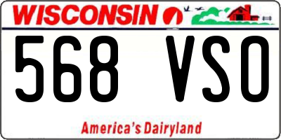 WI license plate 568VSO