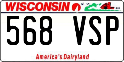 WI license plate 568VSP