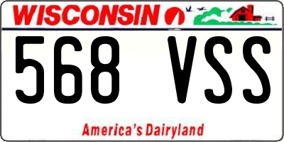 WI license plate 568VSS