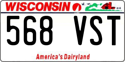WI license plate 568VST