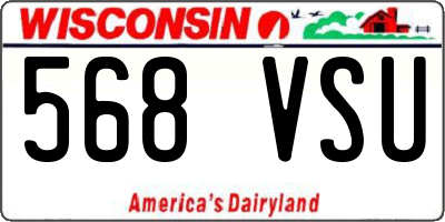 WI license plate 568VSU