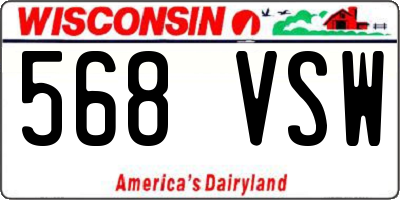 WI license plate 568VSW