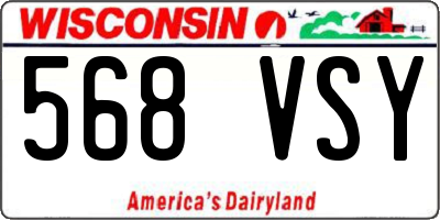 WI license plate 568VSY
